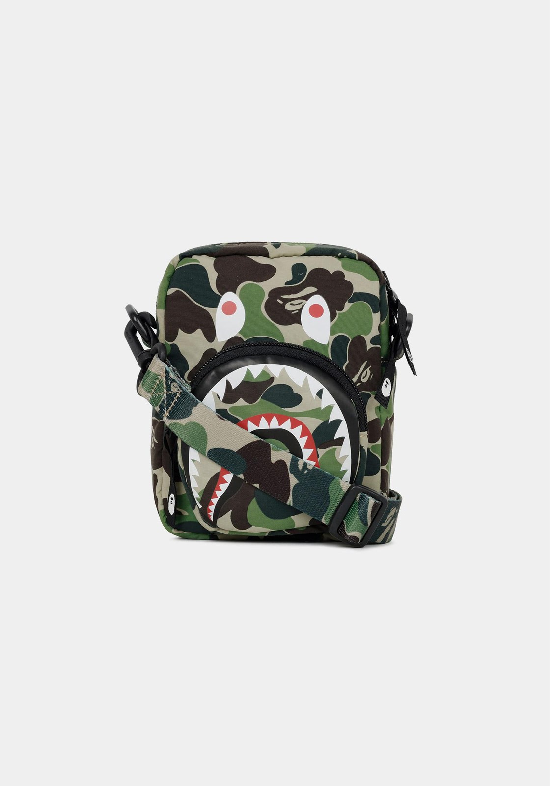 BAPE Men’s Green ABC Camo Shark Mini Crossbody Bag 001SGM301003M GREEN