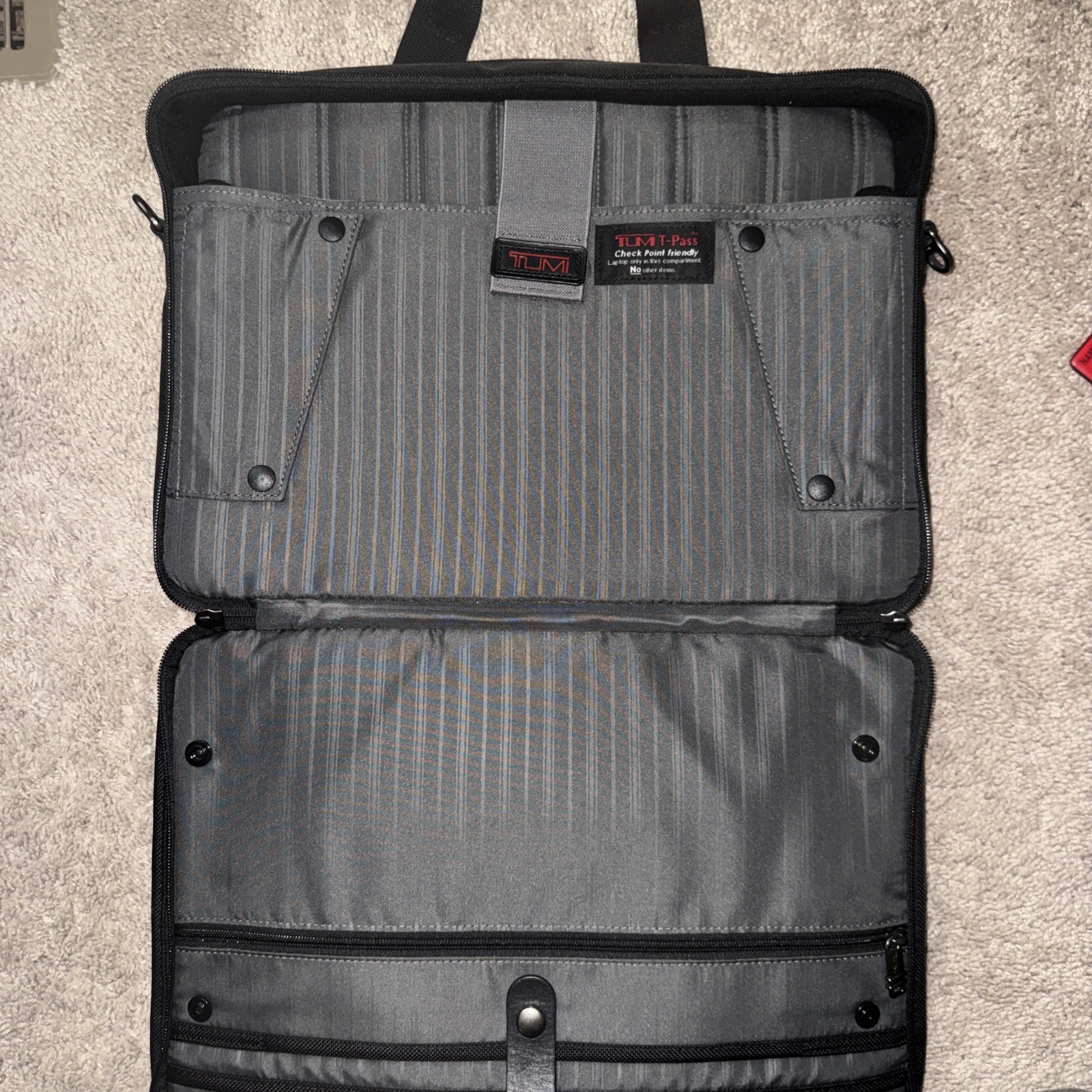 TUMI Alpha Expandable Organizer Briefcase Laptop Bag Black