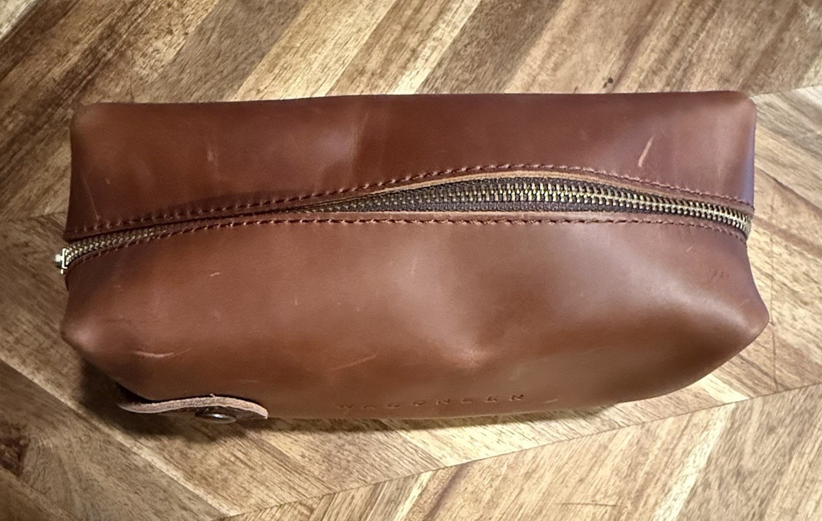 Jeep Wagoneer Genuine Leather Dopp Kit Men’s Travel Toiletry Bag Pouch Rustico