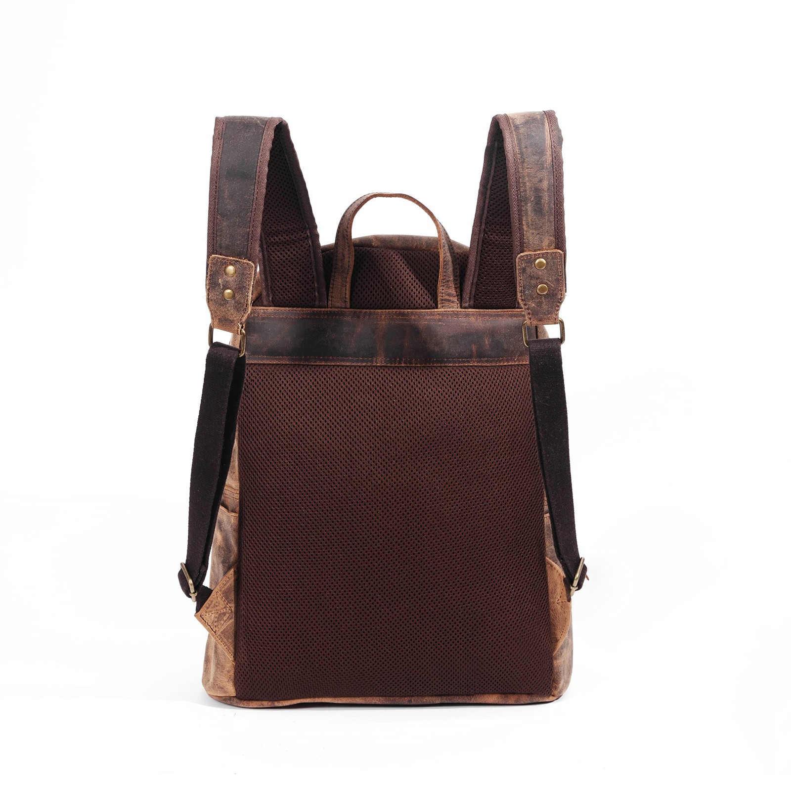 15 Inch Leather backpack rucksack laptop bag for women & men travel hiking tr…