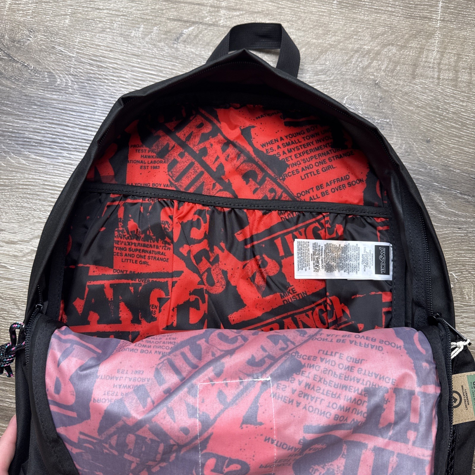JanSport 34L Cool Student 17.5″ Backpack Stranger Things Mike’s Upside Down Logo