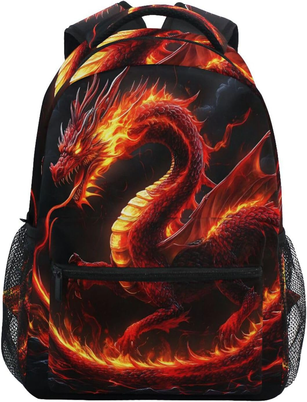 Fire Dragon Kid’S Shool Backpack for Girls Boys,Laptop Travel Backpack,16.9″ H