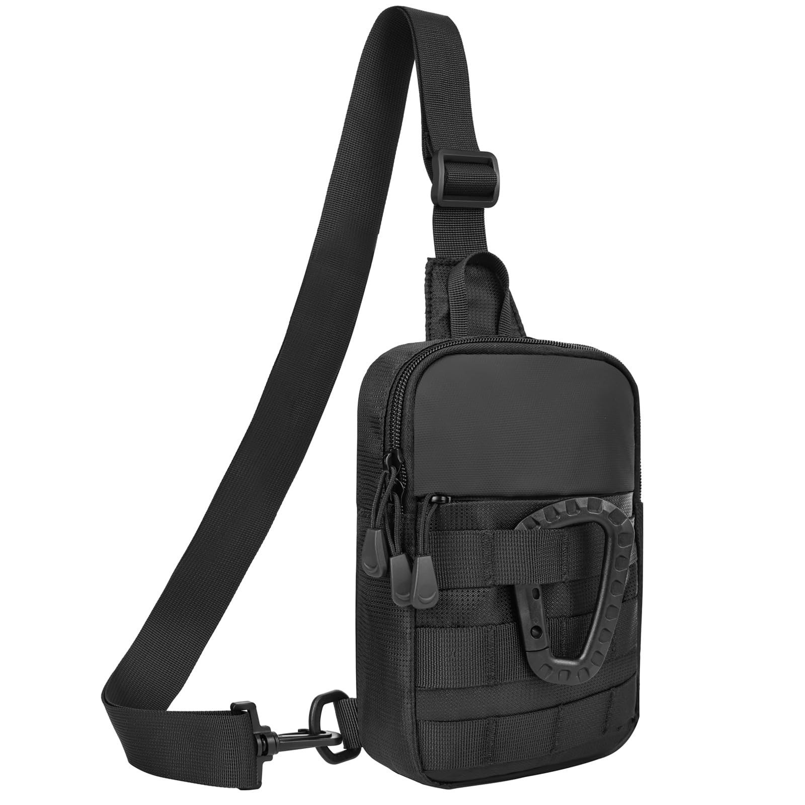 DEYACE Small Sling Bag for Men, Tactical 5.9″L x 1.2″W x 8.7″H, Black