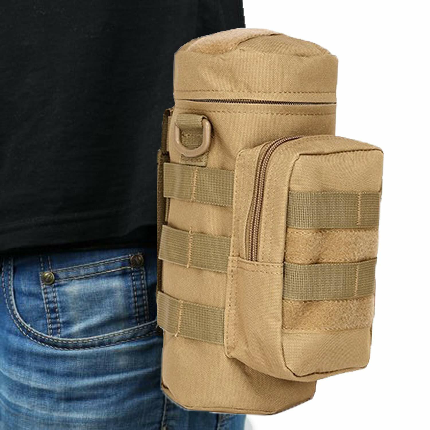 Tactical Molle Water Bottle Holder Carrier Sling Bag with Phone Pocket Crossbody