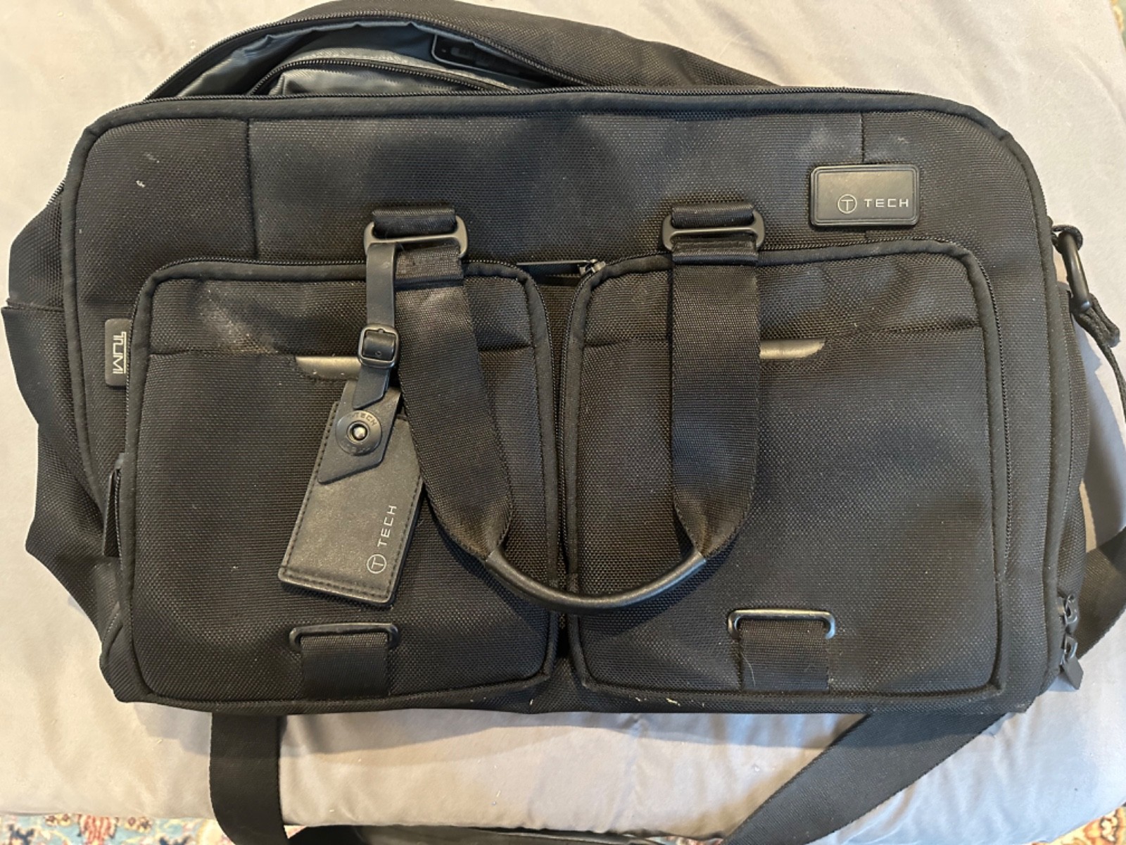 Tumi T-Tech Essential Gear Laptop Shoulder Briefcase Bag. Ballistic Nylon