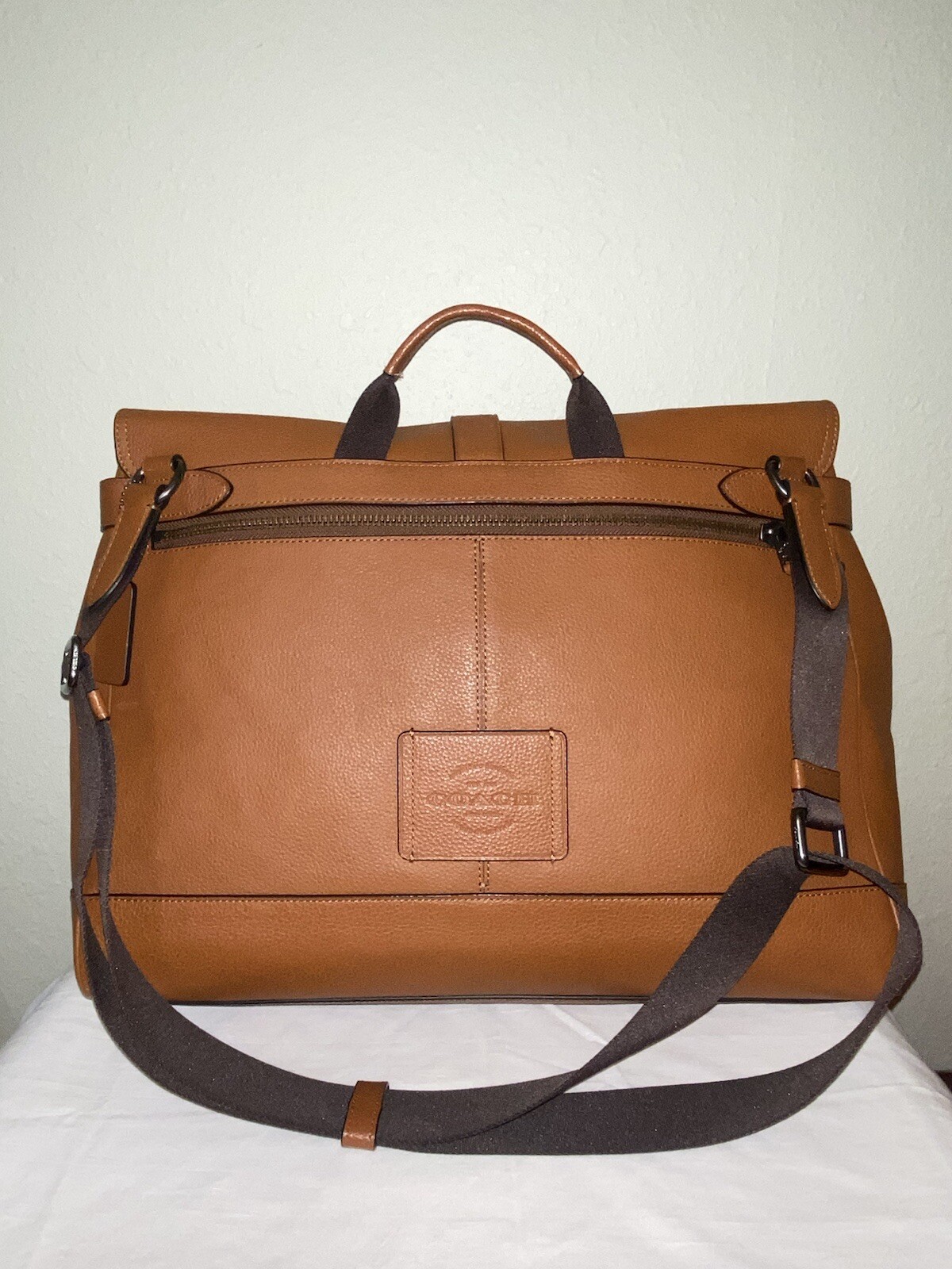 Coach Hudson Saddle Pebbled Leather Messenger Bag