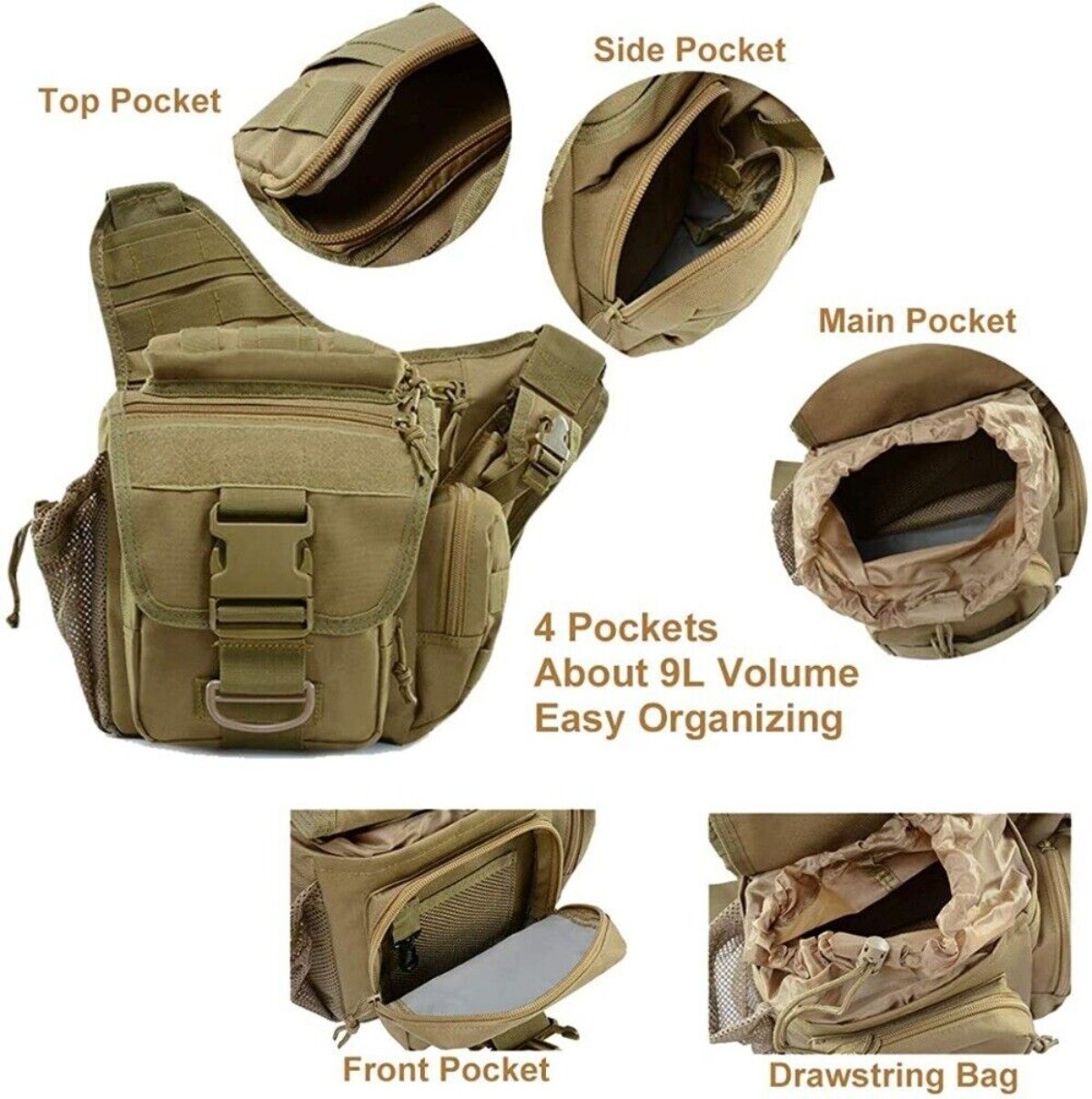 Outdoor Sport Military Multi-functional Tactical Messenger Shoulder Bag for Men
