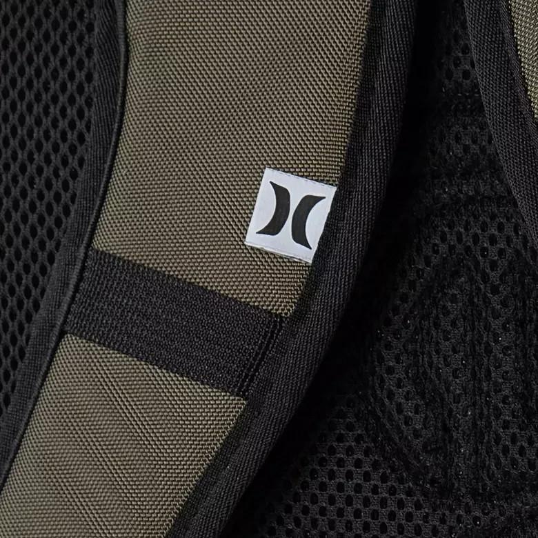 Hurley Rider Backpack Army Green adjustable shoulder straps and a top handle