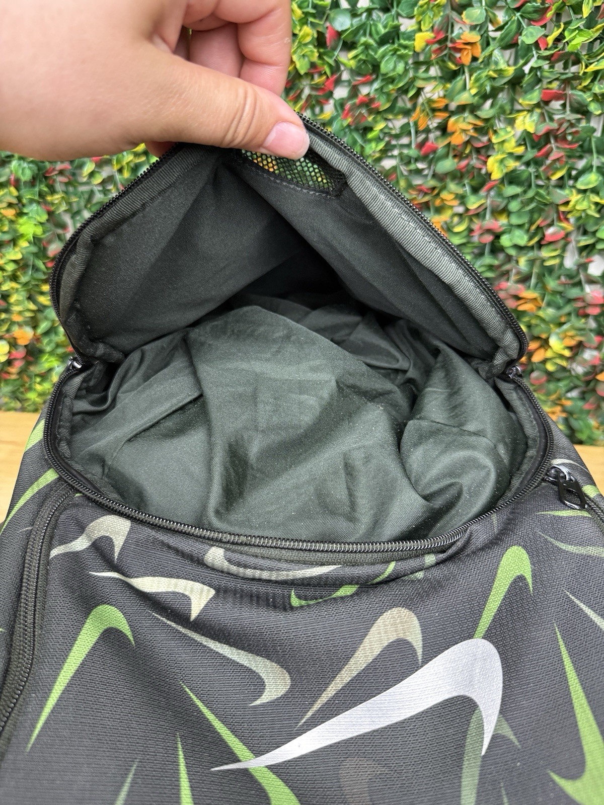 Nike Brasilia AOP All Over Print Training Backpack XLBlack Green Book Bag DM2367