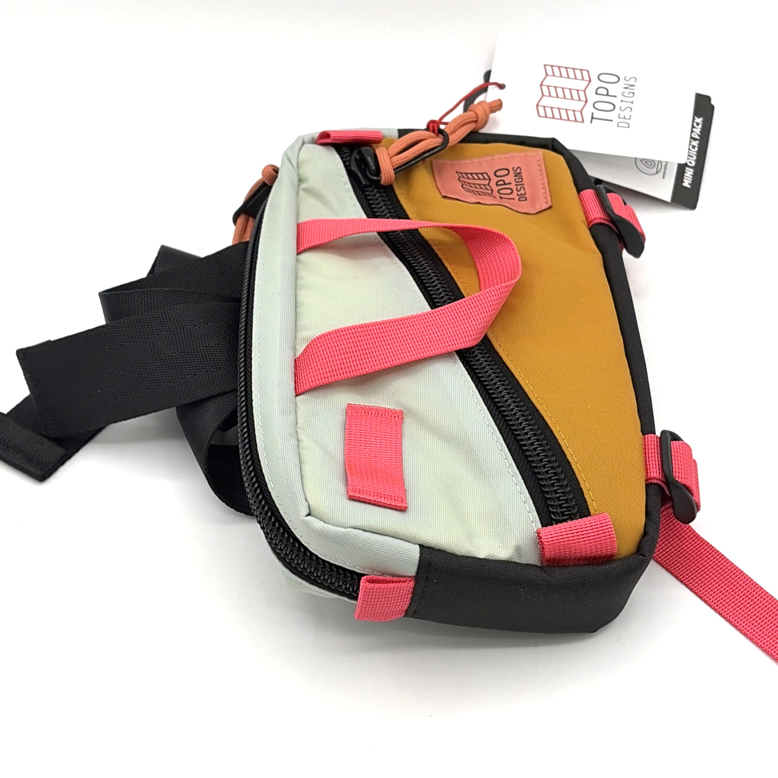 Topo Designs Mini Quick Pack Sling Waist Bag EDC Bike Commute Mint Mustard