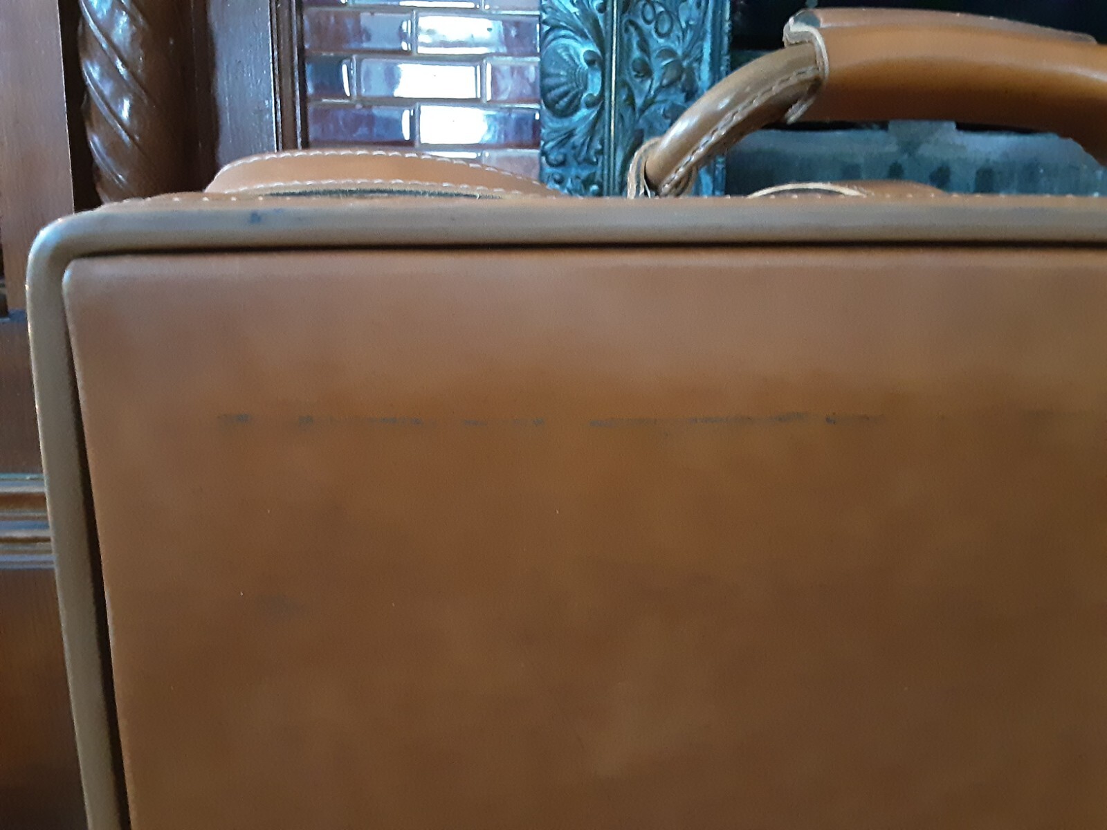 Vintage Hartmann Attache Briefcase Brown Belting Vinyl Straps VEGAN
