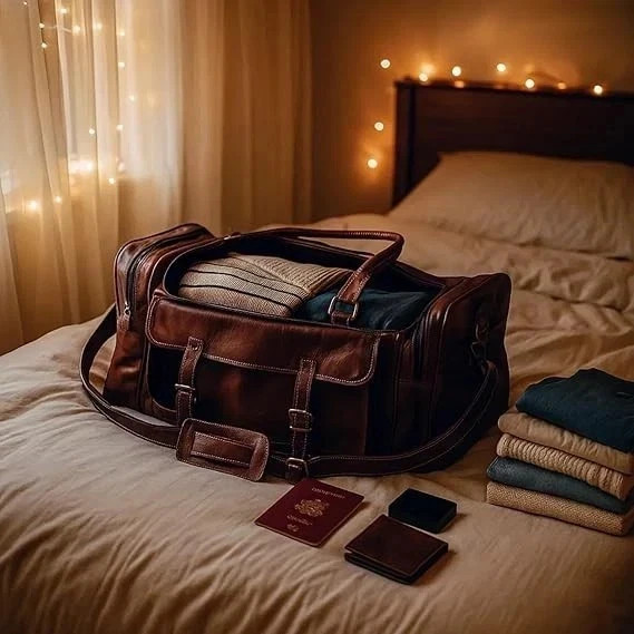 Real Targate Leather Large Travel Duffel Luggage Handmade, Gym, sholder bag