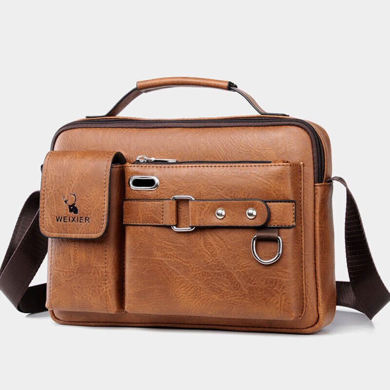 Men’s Business pu Leather Shoulder/Messenger Bag 8″ Handbag Outdoor Sport Bag G
