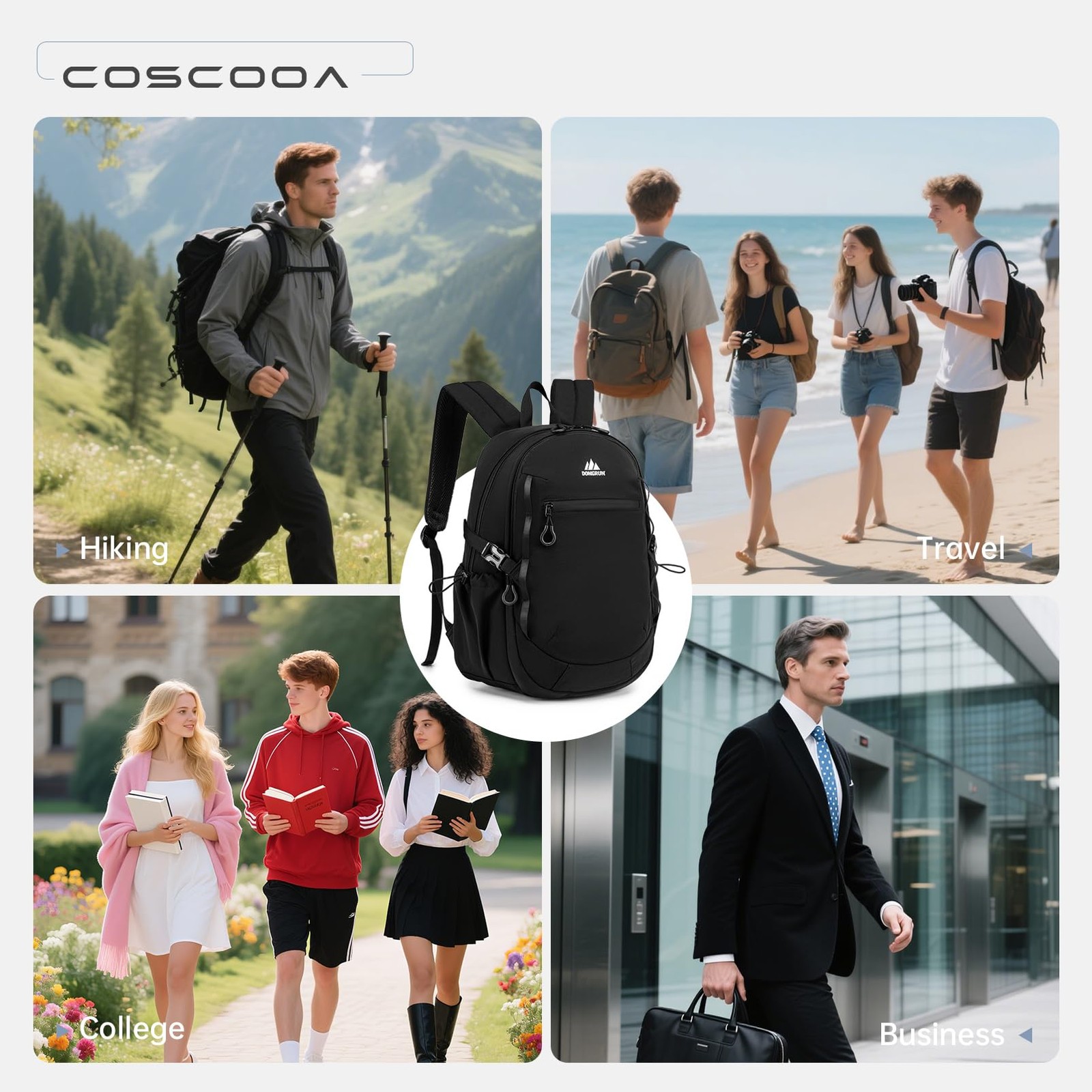40x30x15cm Personal Item Travel Backpack,16″x12″x6″ Small Carry-On Bag 20L, F…