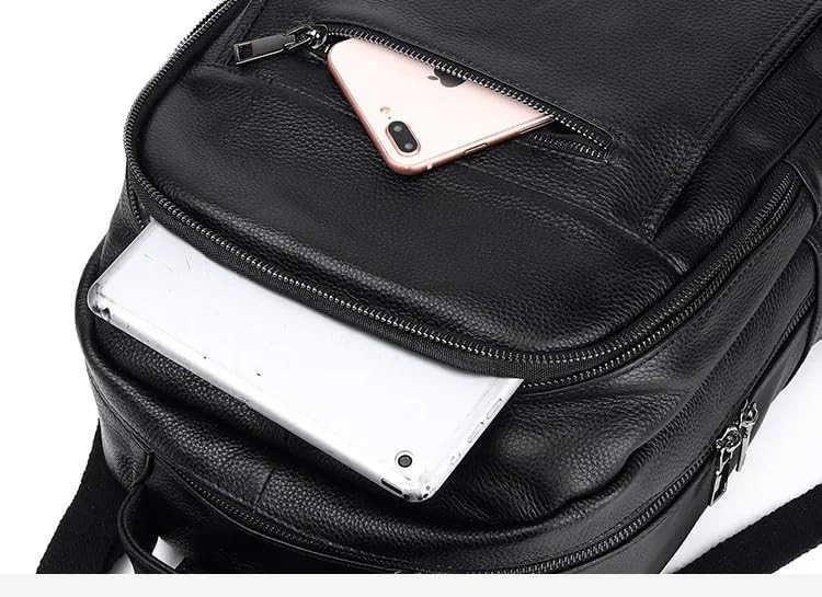 Men’s Genuine Leather Backpack 156 Inch 396cm Laptop Rucksack Shoulder Bag…