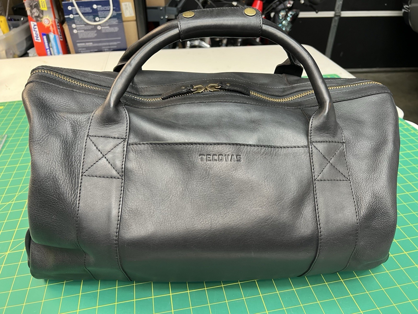 Tecovas Leather Weekender Duffle Bag Large Midnight Black Carry On Travel