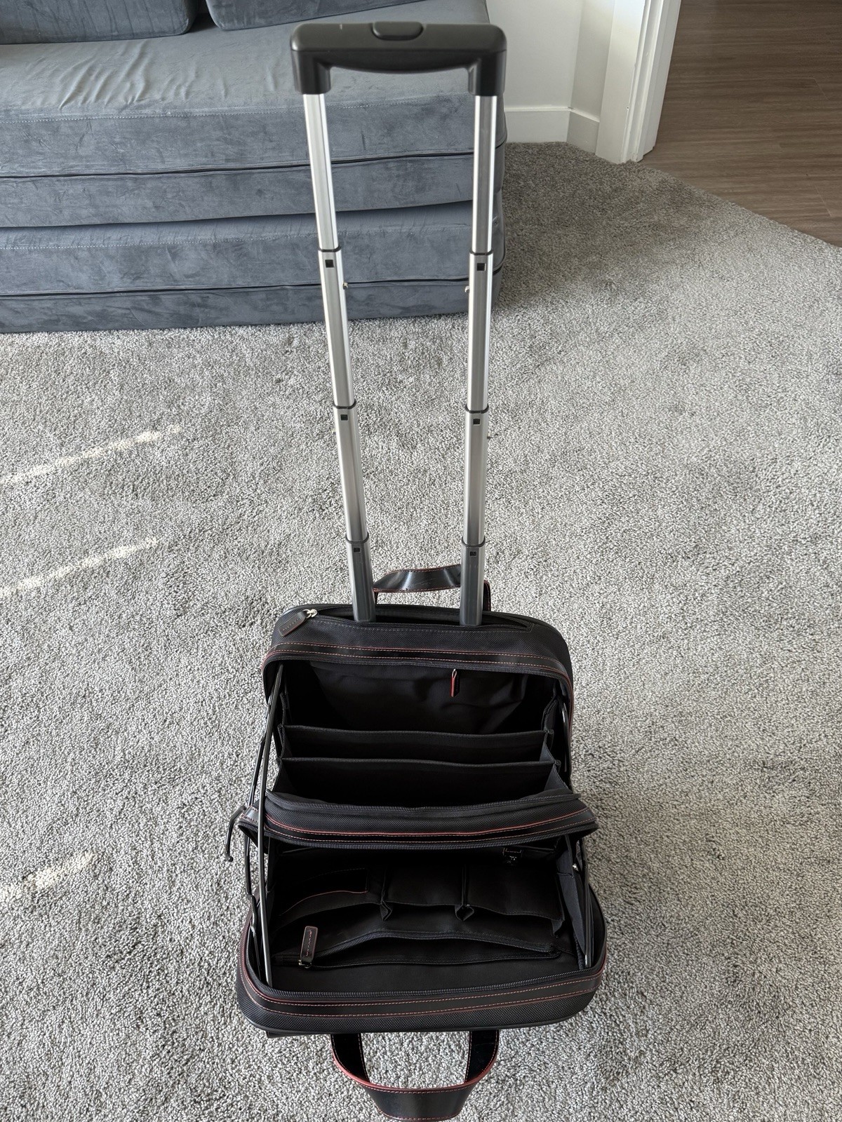 Jack George Milano Vertical Wheeled Canvas/ Leather Briefcase