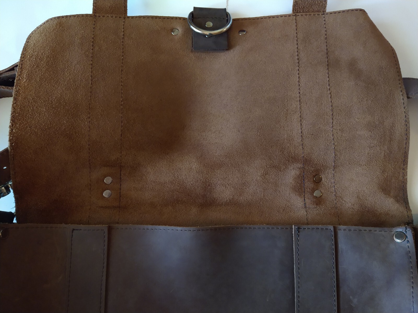 Copper River Co Brown Leather 19″ Harness Crossbody Messenger Bag Made In USA