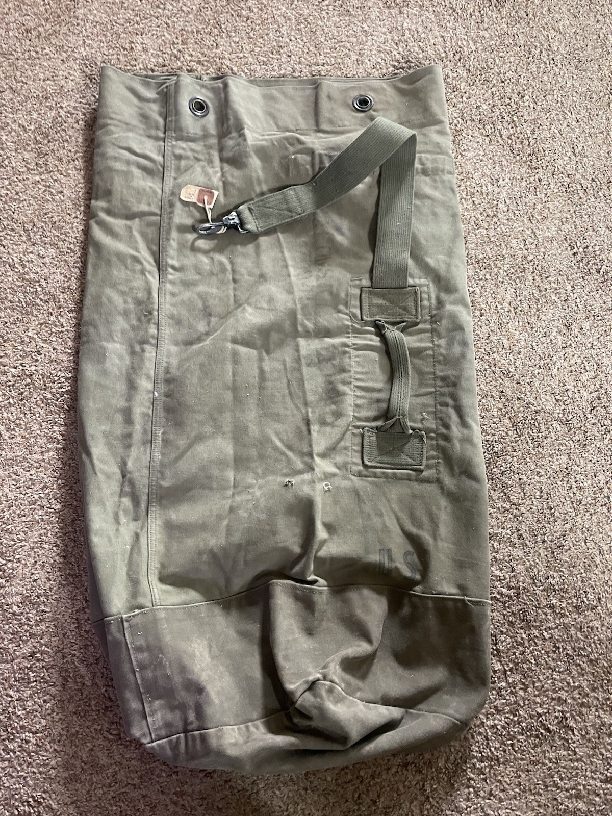 Vintage US Marine canvas duffel bag Sage Green huge big