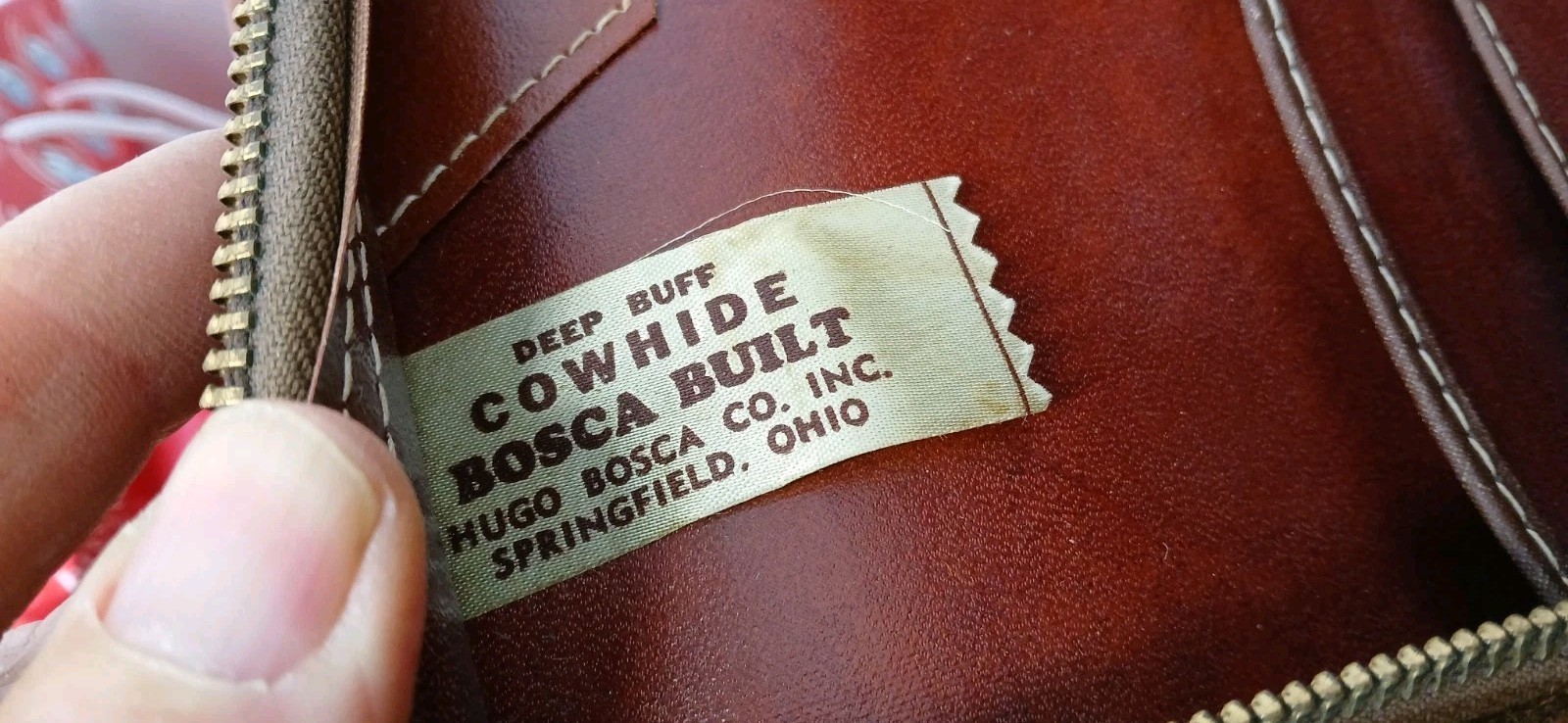 Vintage Bosca Deep Buff Cowhide Leather Briefcase Portfolio USA Brown Repairs