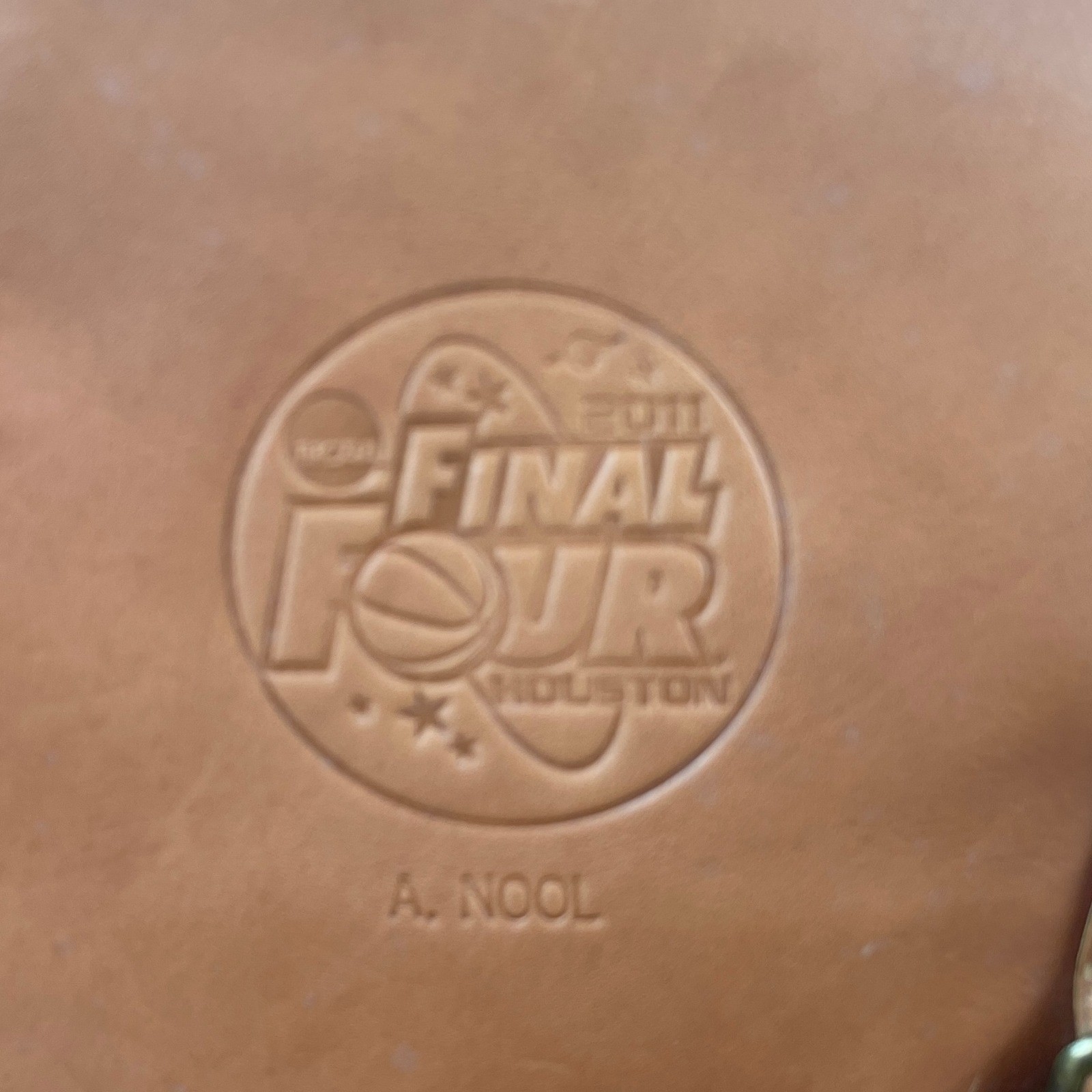 Vintage Leather Messenger Bag NCAA Final Four Houston 2011 A Nool Personalized