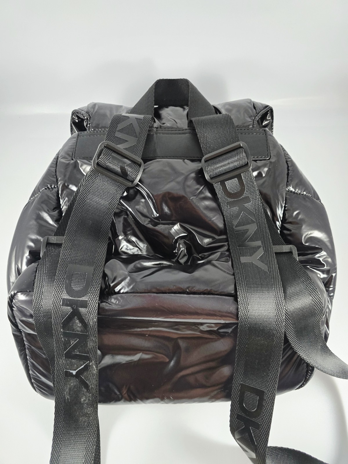 DKNY Avia Backpack in Puffy Black Nylon Adjustable Straps UNISEX
