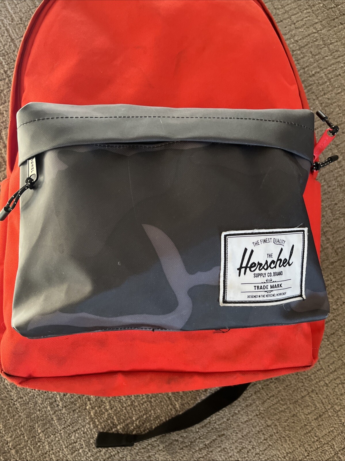 Herschel Supply Co Backpack Red w Camouflage Camo Gray Black Fleece Lined
