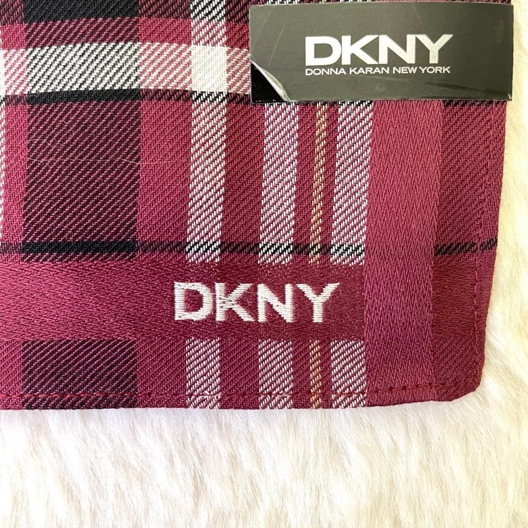DKNY Cotton 100% Checkered Handkerchief 48x48cm Wine Red
