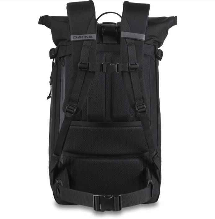 DaKine 25L Roll-Top Backpack – Black Ballistic Nylon – 19x13x6 Laptop Bag