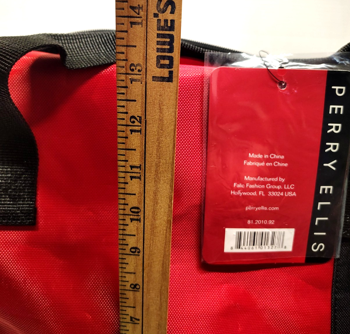 Perry Ellis Red Black Duffel Bag Gym Travel Overnight Weekender New With Tag