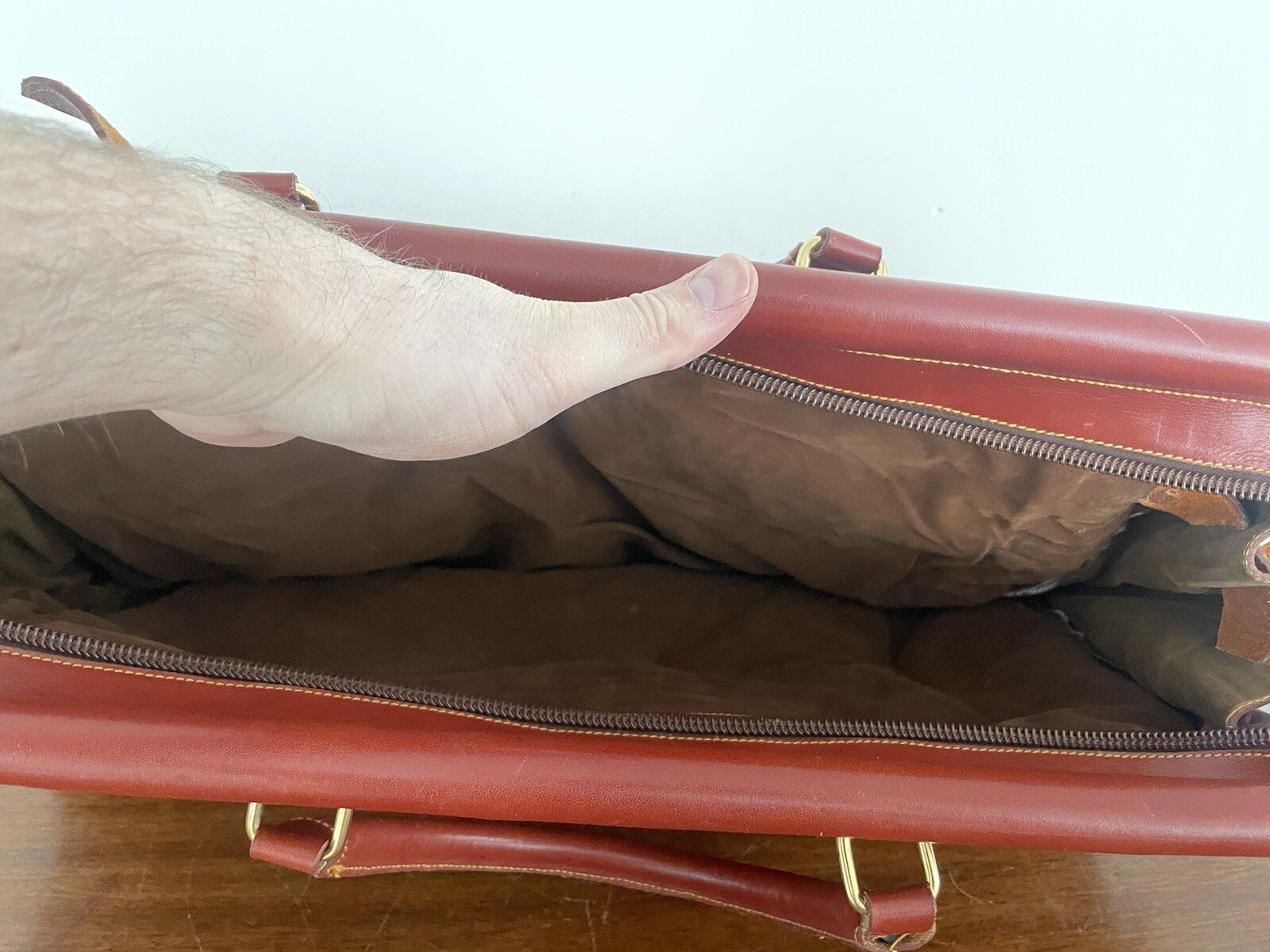 VTG ‘Old Leather’ KOY LEATHER GOODS STRINGER BAG Messenger Briefcase Laptop Case
