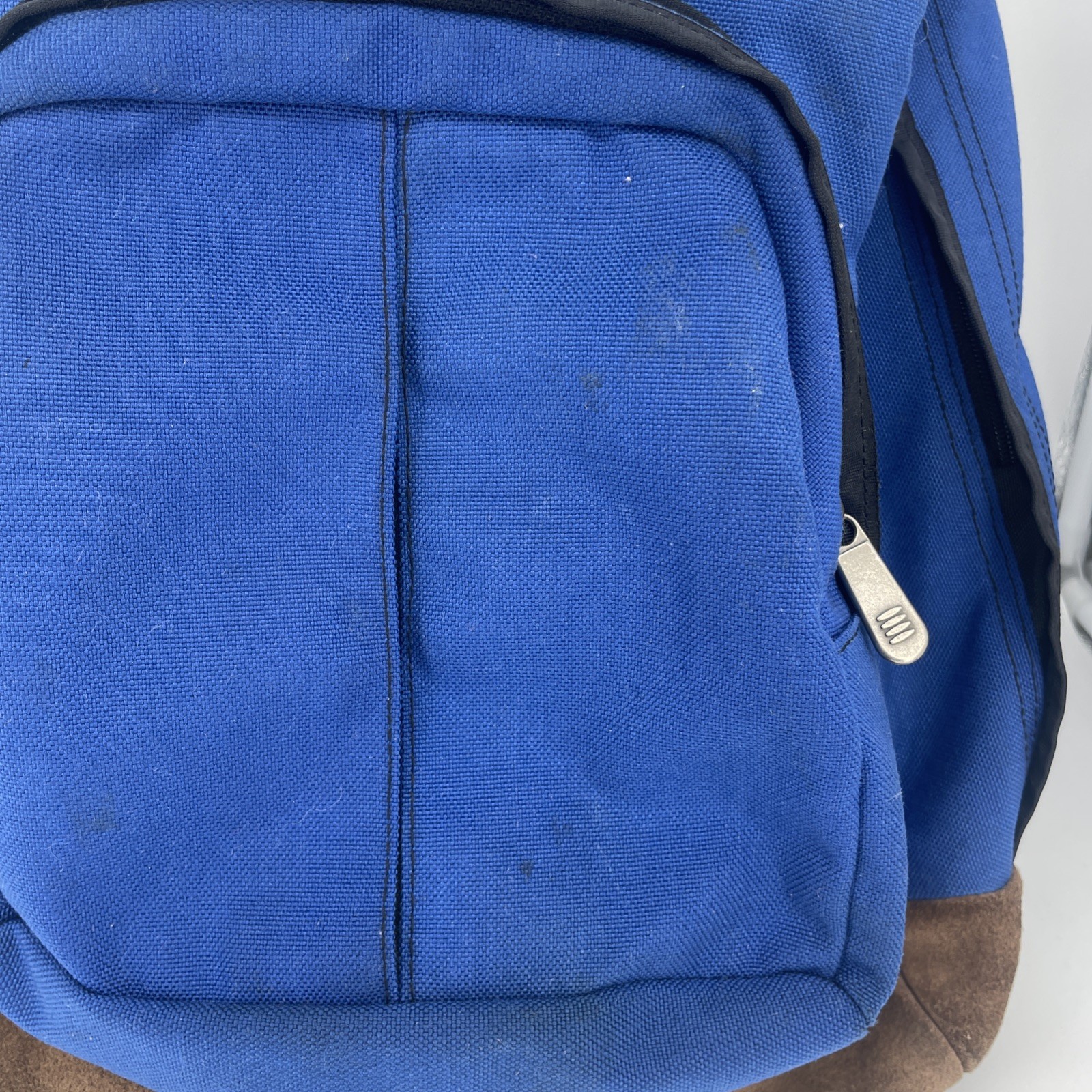Vtg 1990s Nike Backpack Blue with Brown Suede Bottom Center SWOOSH 90s