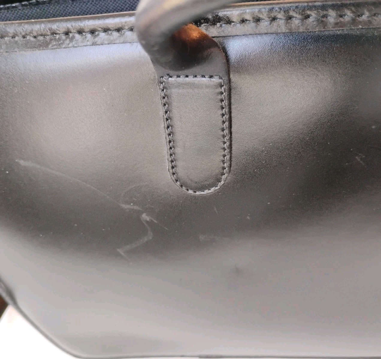 NWOT Jack Georges Leather Briefcase Milano Collection Black 15.5×10.5 Read, USA