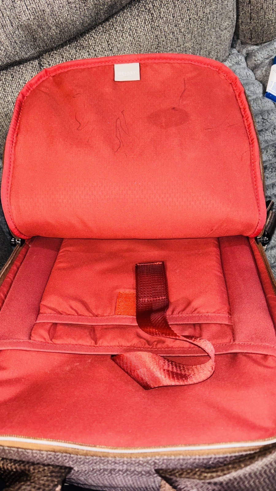 Delsey Paris Brown Backpack Travel Laptop Carry-On Lightweight Excellent