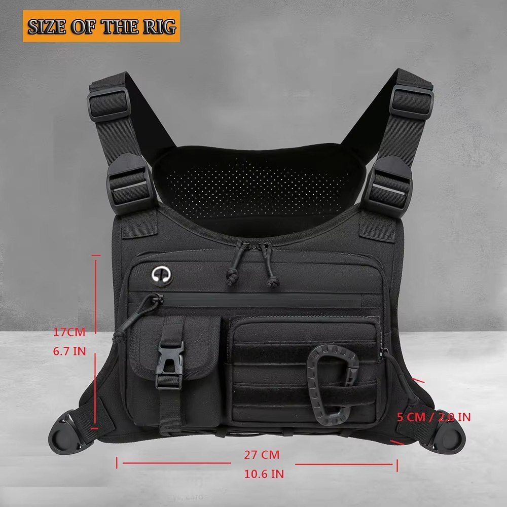 Tactical Chest Pack Men EDC Waterproof Anti-Theft Vest Outdoor Cycling Running