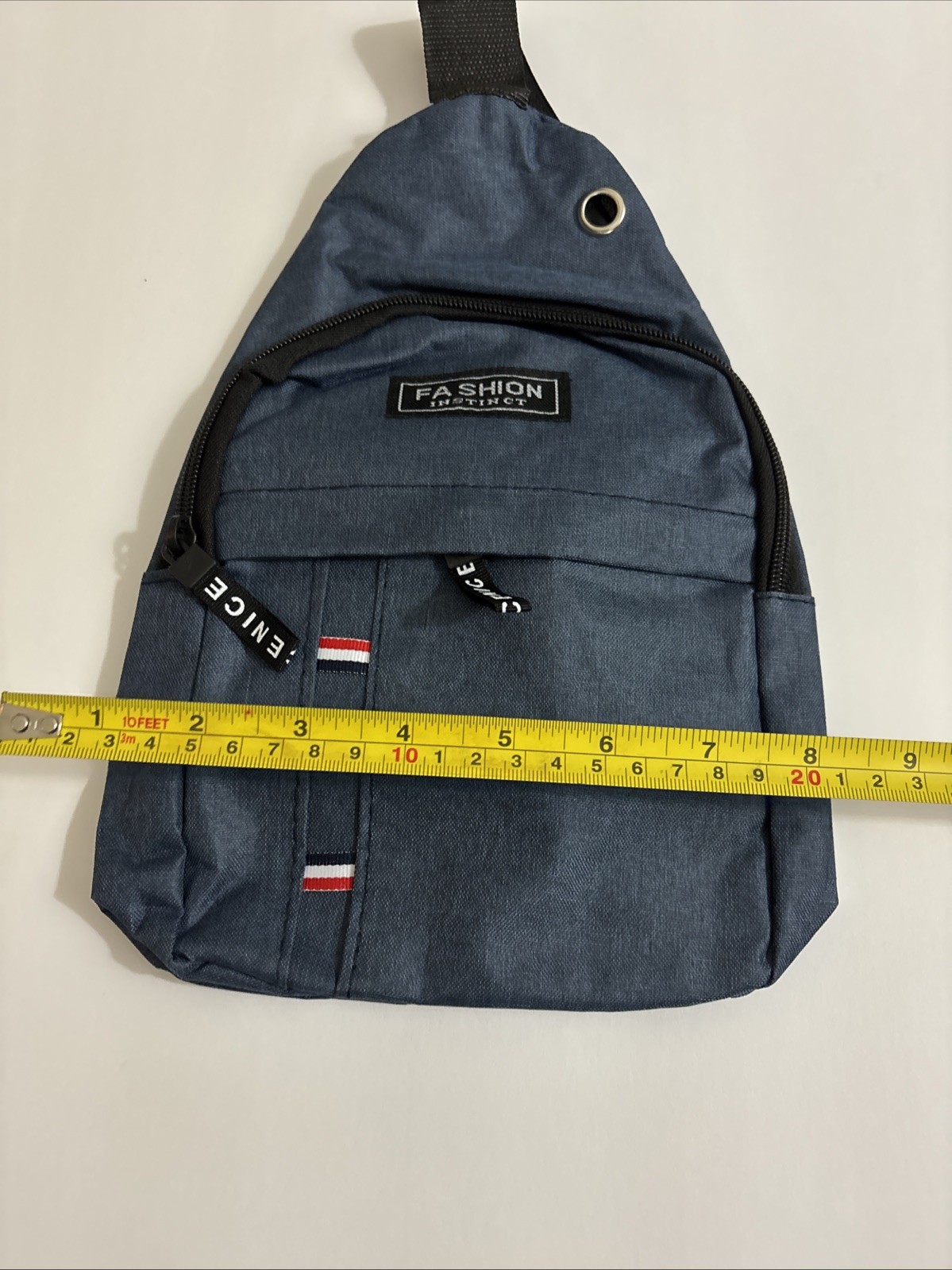 Denim Crossbody Shoulder Bag Adjustable Travel Backpack by Fashion Instinct