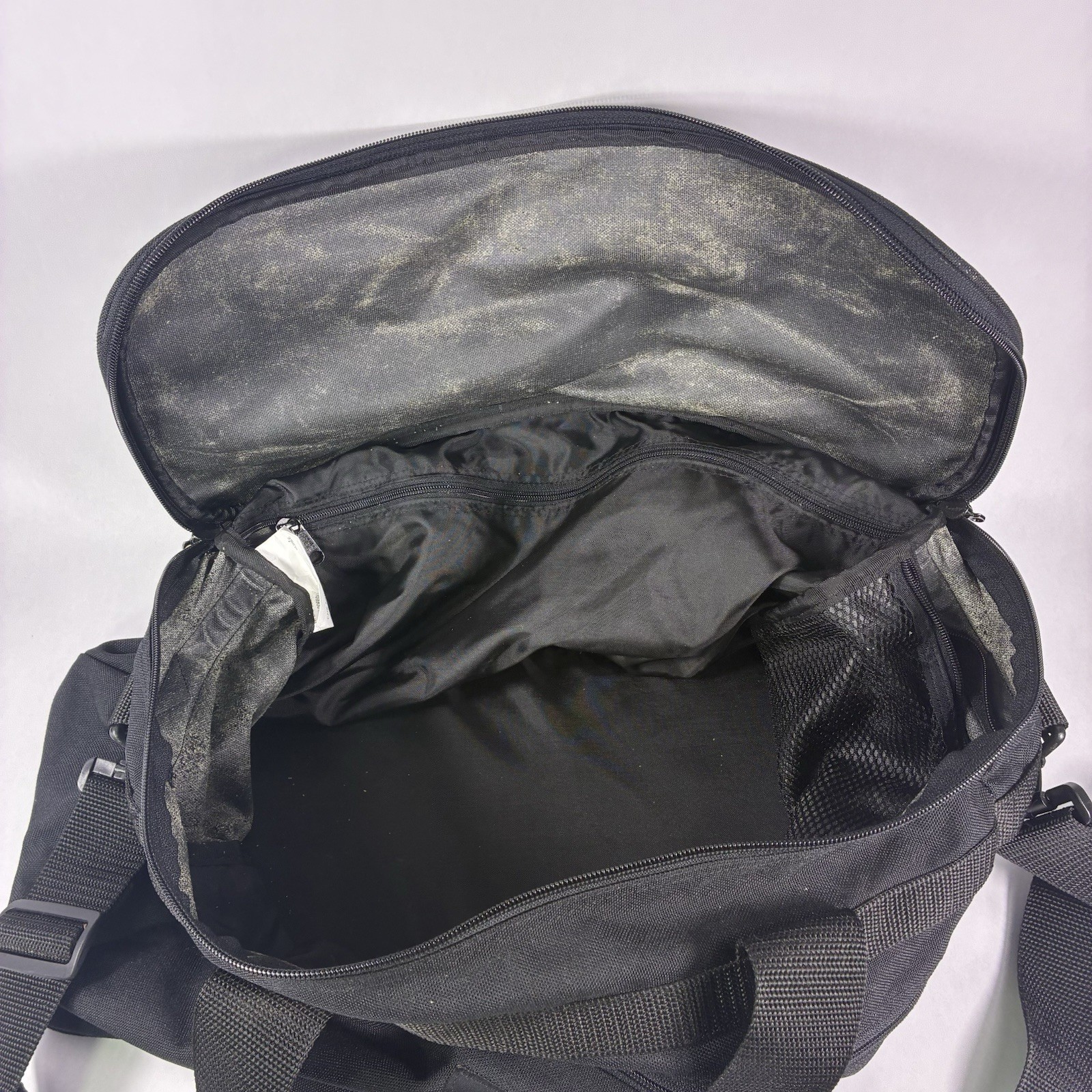 Eddie Bauer Black Duffle Bag Shoulder Strap Carry On Double Handle 100% Nylon