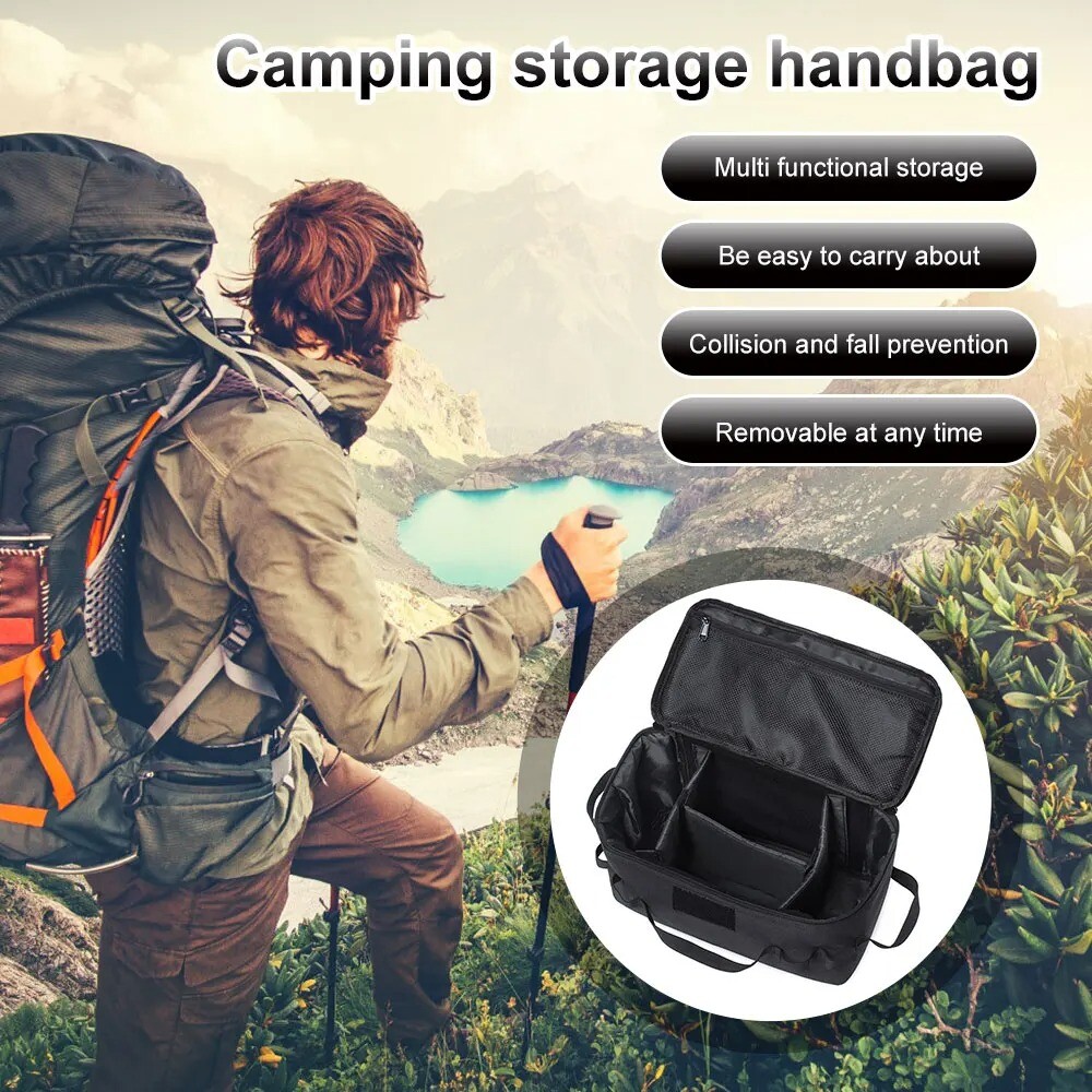 Tactical Amping Cookware Storage Bag Padded Gas Canister Organizer with Dividers