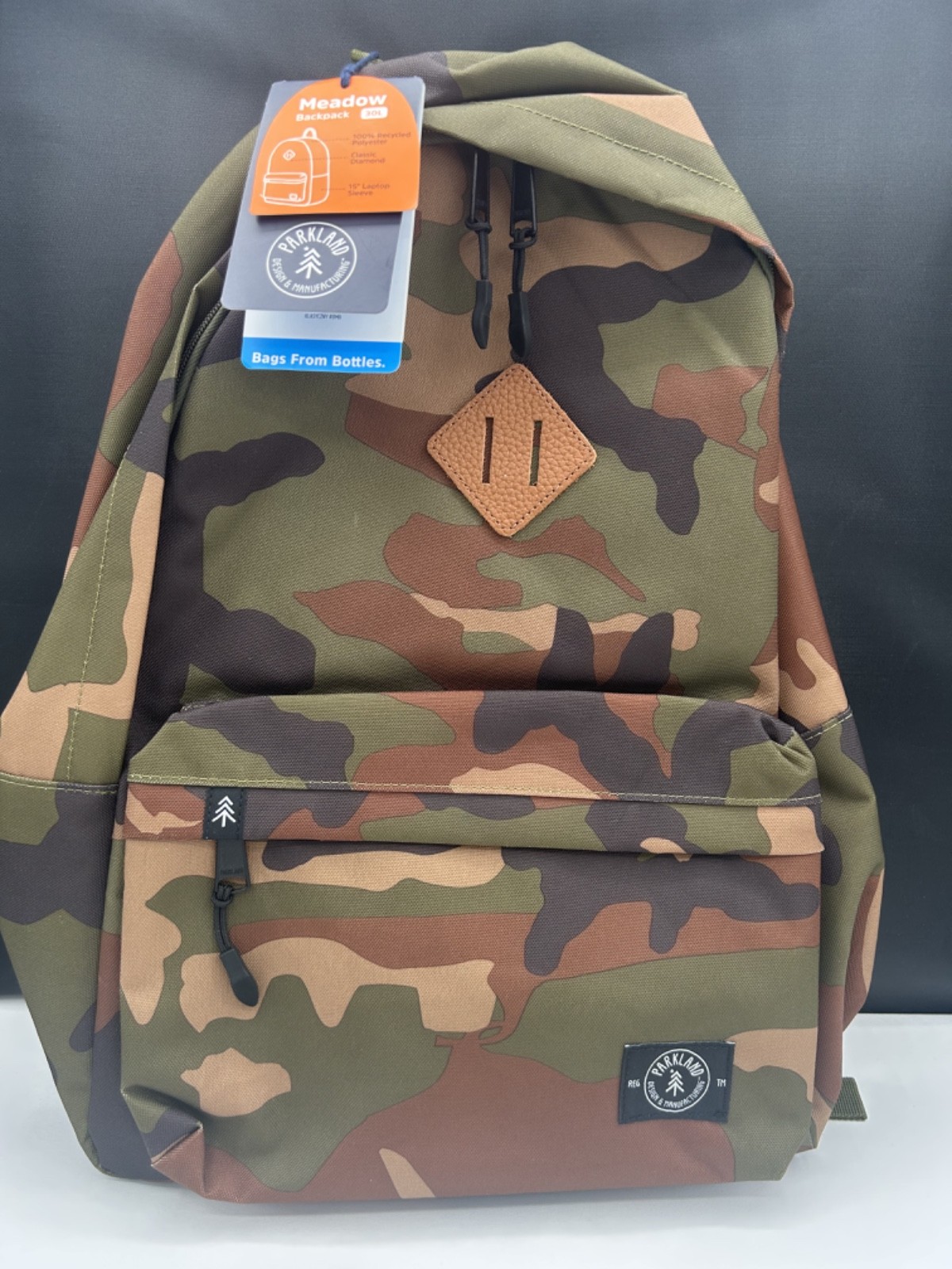 Parkland Meadow Backpack Classic Camo 15″ Laptop Sleeve NEW