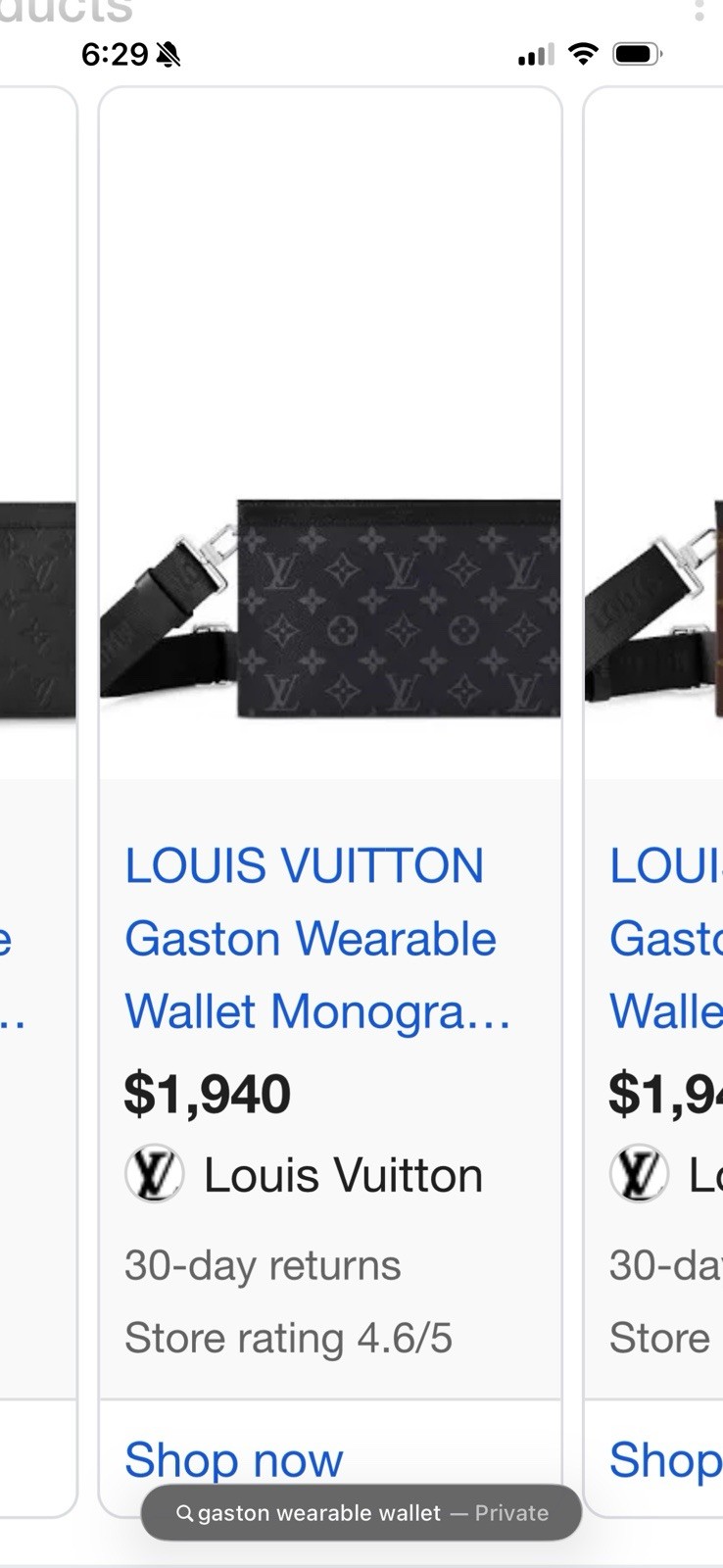 Louis Vuitton Gaston Wearable Wallet Monogram Eclipse Black Gray Crossbody