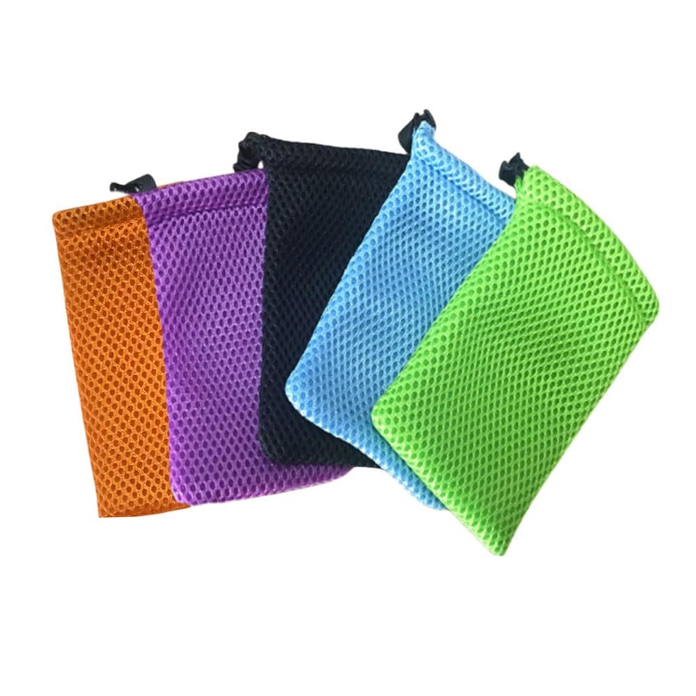 Nylon Mesh Drawstring Bag, 5.9 x 4 Inch Small Storage Pouch String Bags for M…
