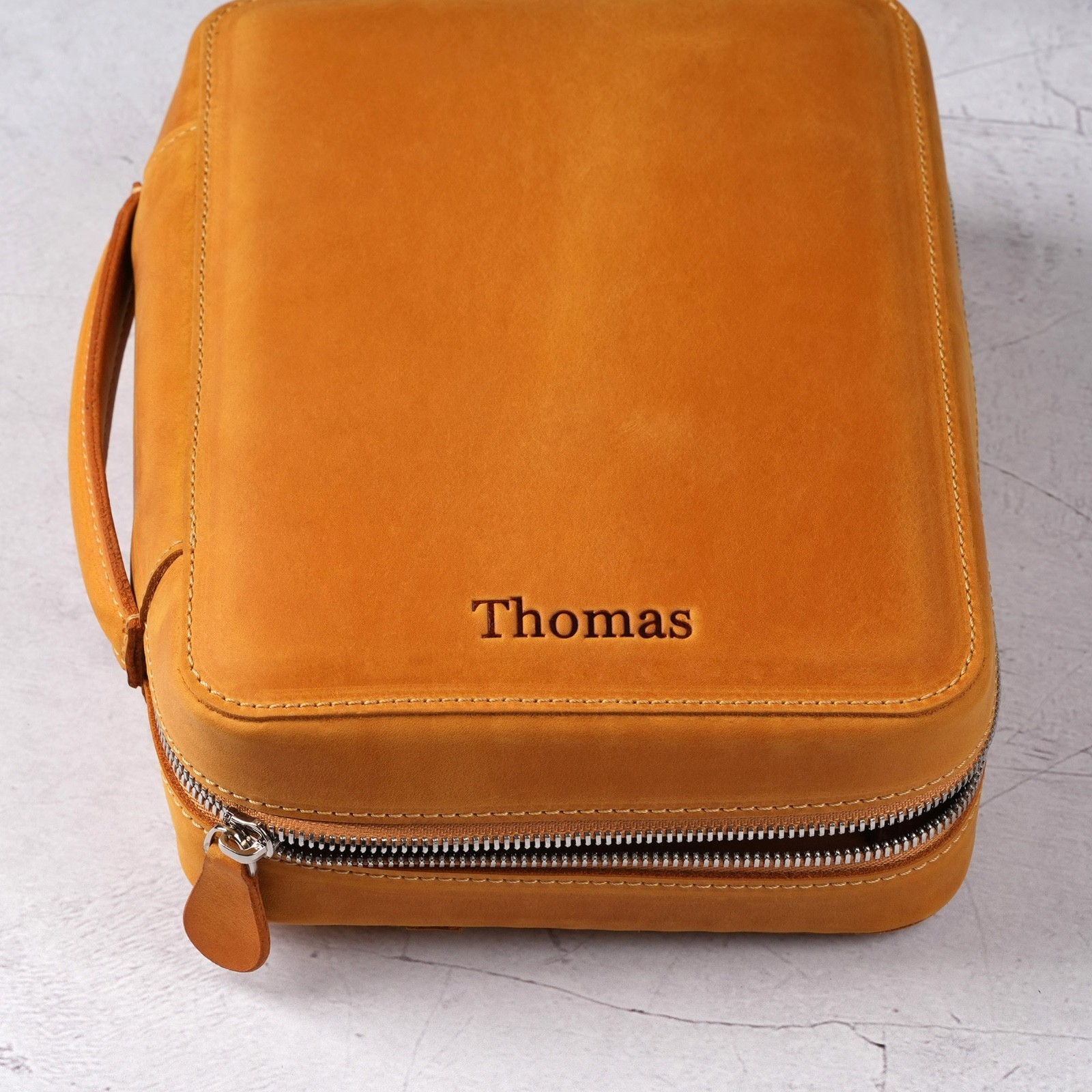 Leather Cigar Case Personalized Cigar Holder Travel Humidor Box Accessories