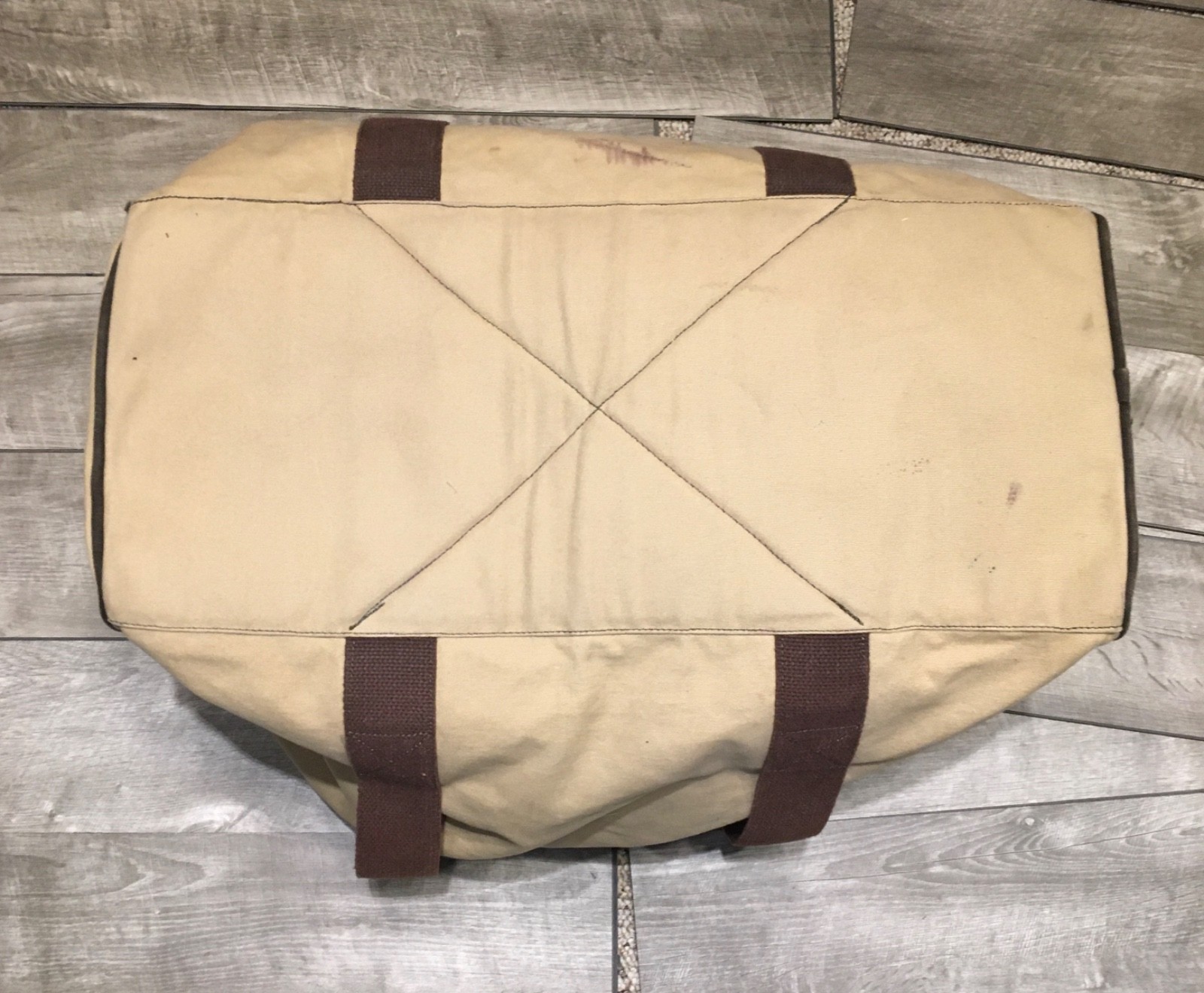 Duluth Pack Safari Khaki Canvas Leather Bag Duffle Travel Overnight Weekender