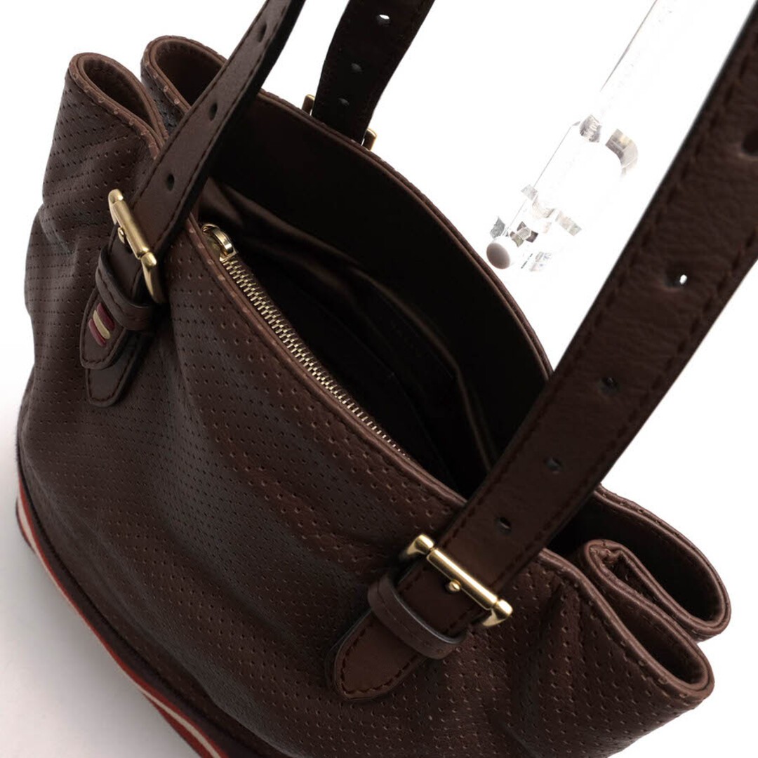 BALLY One-Shoulder Tote BagUDINE Bally Stripe Genuine punching leather30×25×4cm