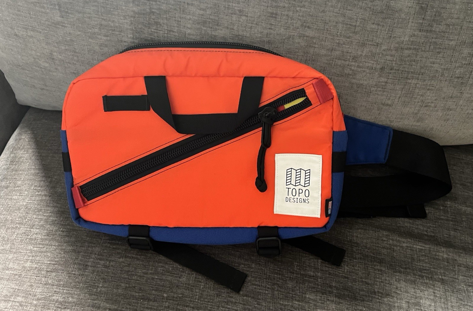Topo Designs Quick Pack Orange / Royal Blue 7L Bag (made in USA)