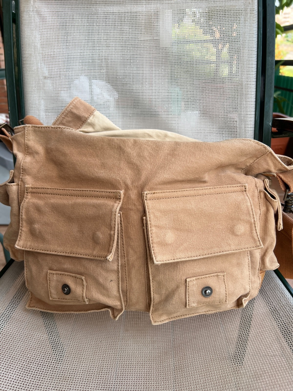 TIMBERLAND Messenger Shoulder Bag Colonial Cotton Leather Legend 554