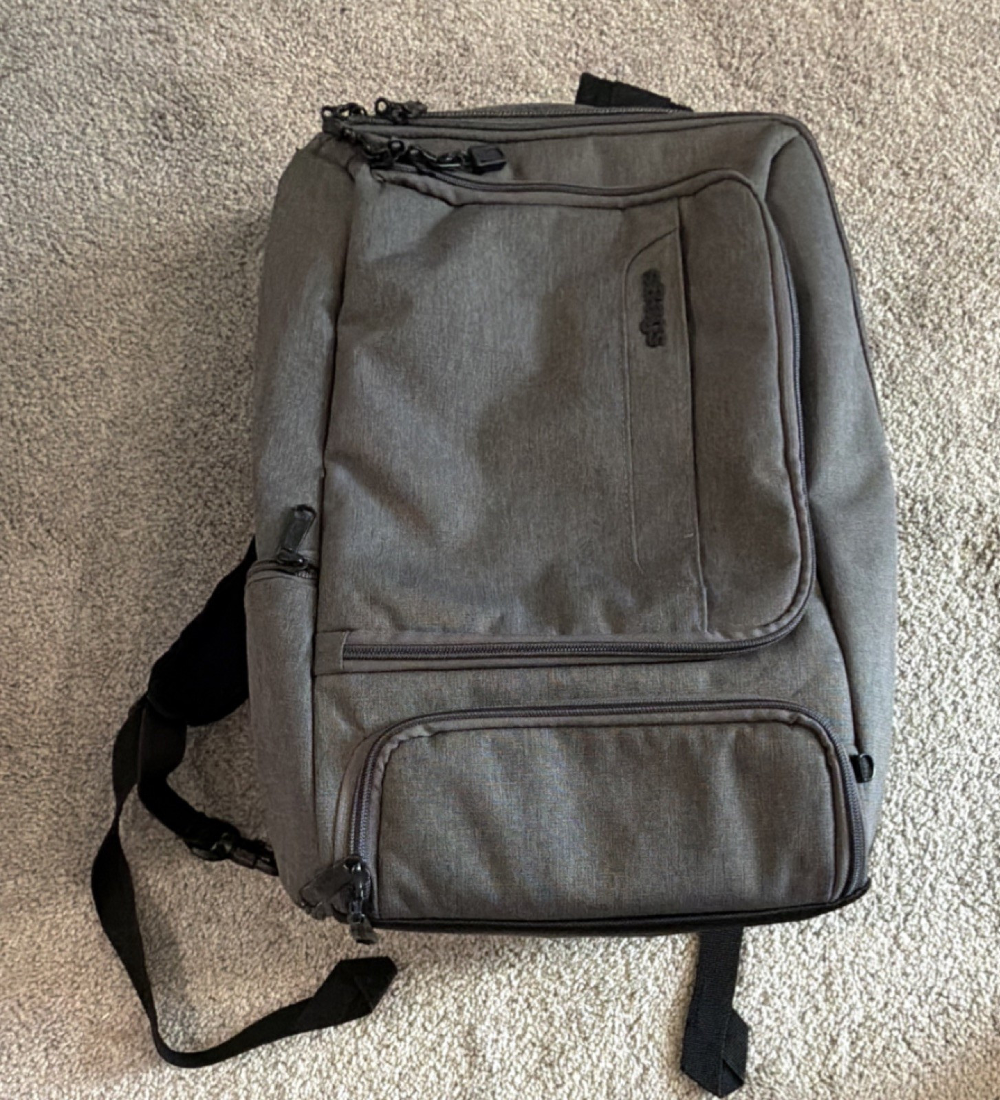 eBags Gray Backpack Organizer with Inner Dividers and Orange Interior