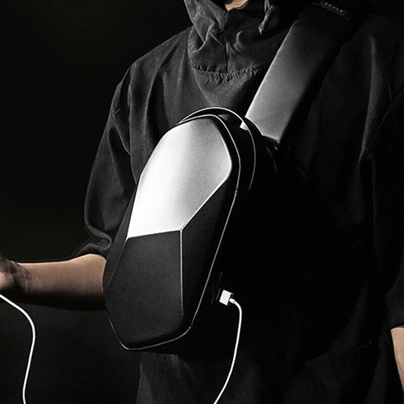 Men Sling Backpack Oxford cloth Waterproof Crossbody Bag USB Port OutdoorSport D