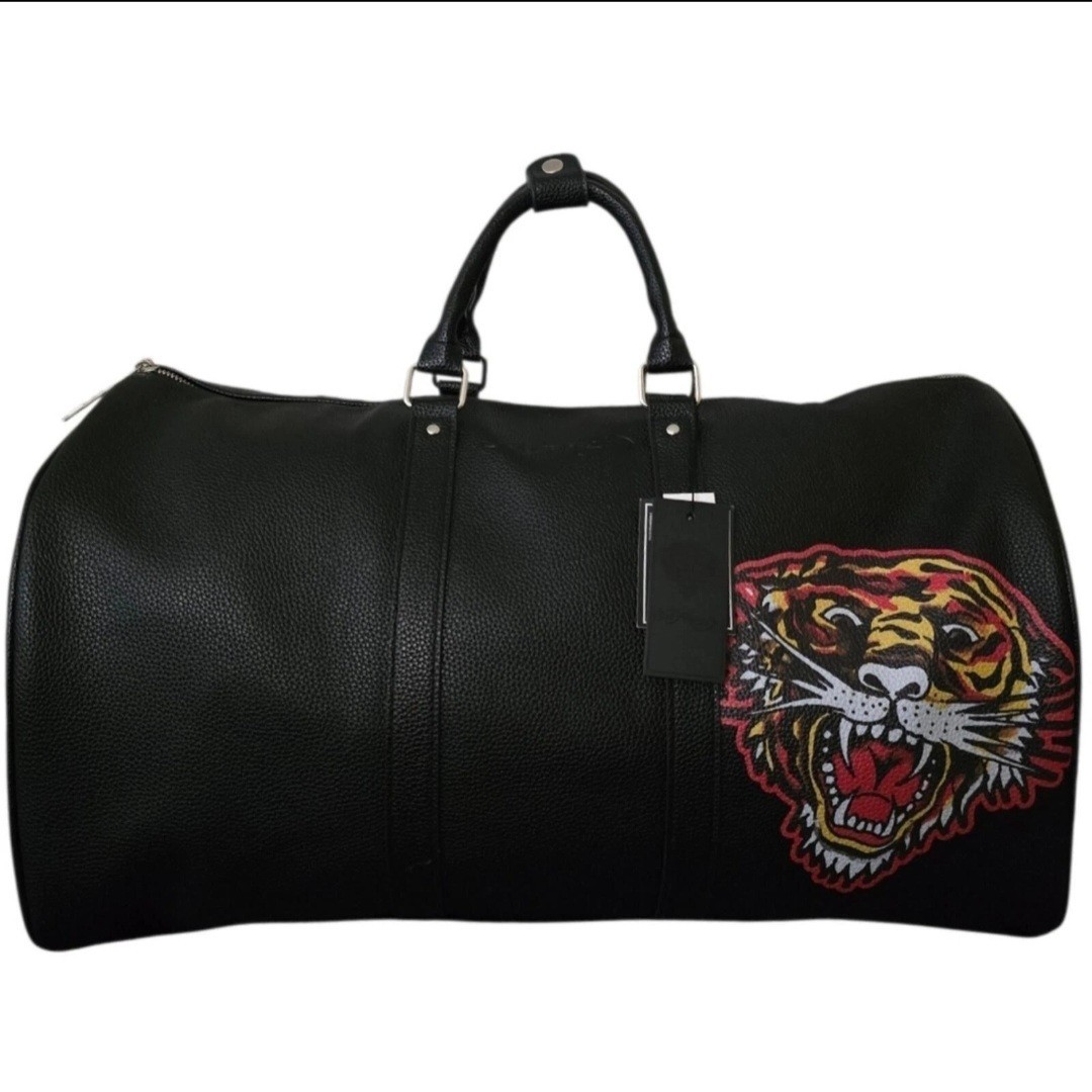 Ed Hardy Roaring Tiger Black Duffle Weekend Bag Black