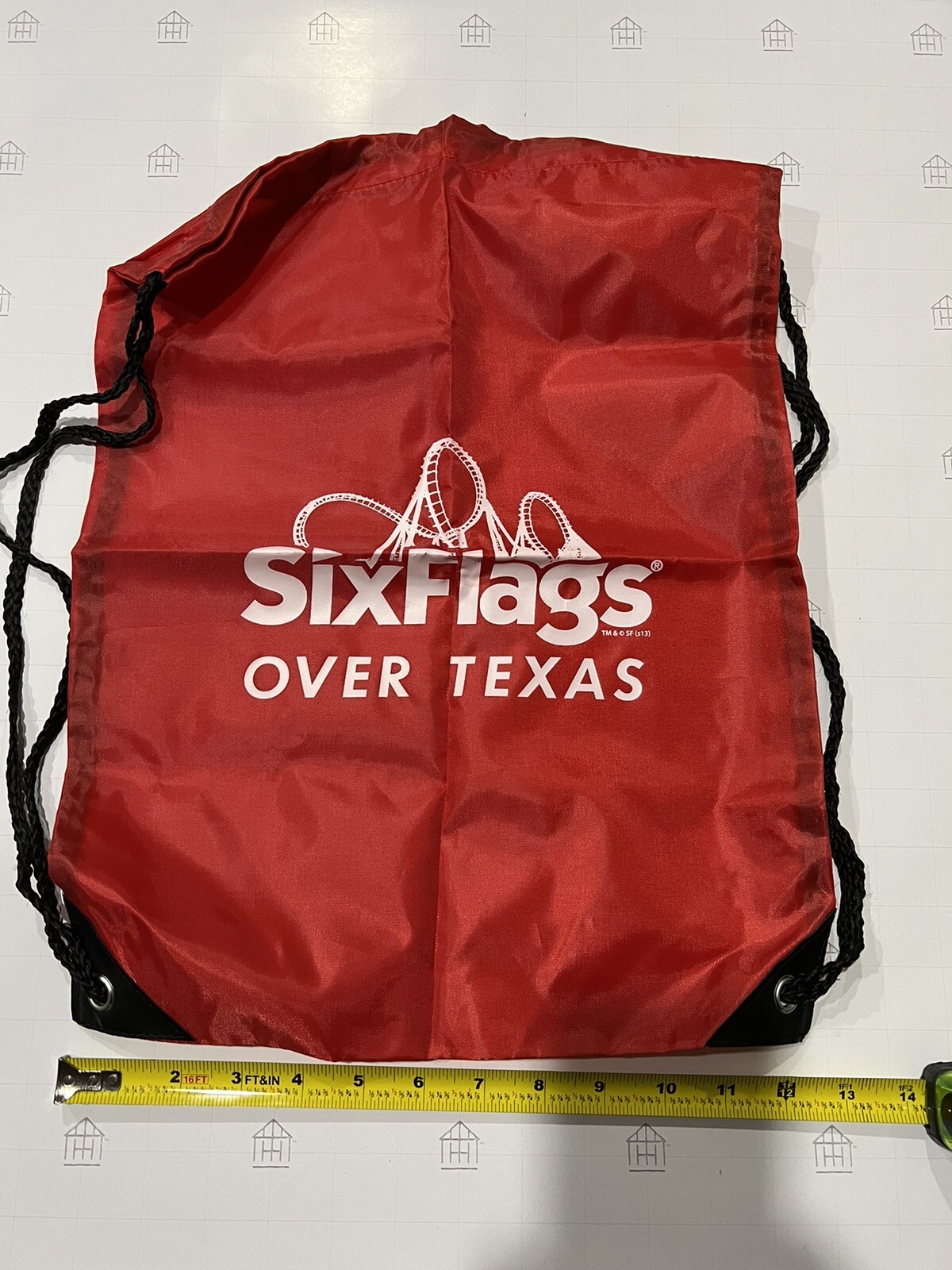 Six Flags Over Texas Red Sack Pack Bag GA#3